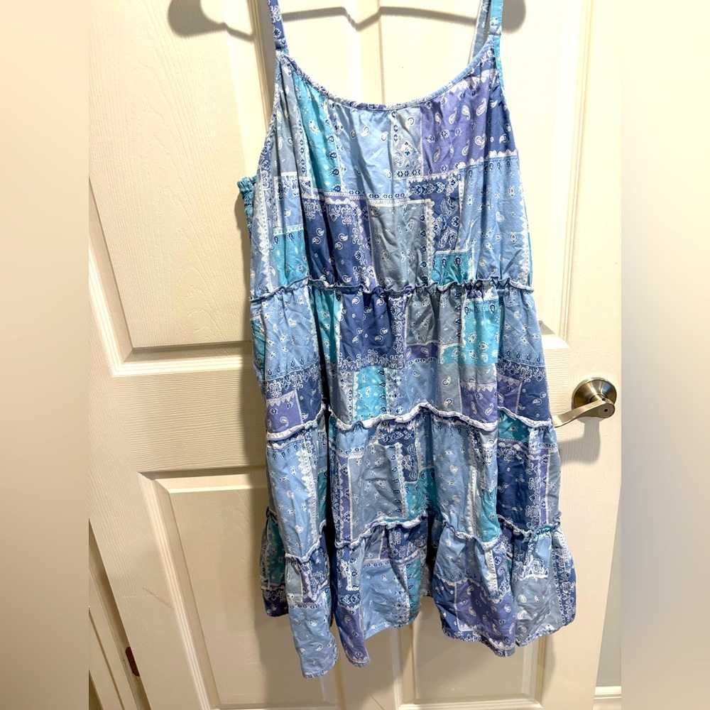 Beachlunchlounge Patchwork Blue Floral Dress